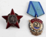 GROUP OF 2 SILVER SOVIET ORDERS RED STAR RED BANNER