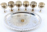 WWII GERMAN OFFICER'S 6 SCHNAPPS CUPS WITH TRAY