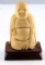 ANTIQUE IVORY SEATED BUDDHA 3 INCHES WITH STAND