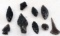 LOT OF 9 OREGON OBSIDIAN ARROWHEADS AND TOOLS