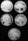 1 TROY OZ .999 FINE SILVER BUFFALO ROUND LOT OF 5