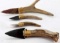 NATIVE AMERICAN HOMAGE FLINT AGATE ANTLER KNIFES