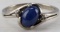 10KT GOLD DIAMOND STAR SAPPHIRE CABOCHON RING