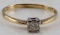 VINTAGE 9 KT PRINCESS CUT DIAMOND SOLITAIRE RING