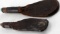 2 PRE CIVIL WAR WOOD & LEATHER SHOT BAGS