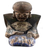 ANTIQUE BUDDHA CLAY AND PLASTER SHRINE STATUE