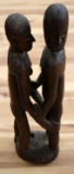 WEST AFRICAN WOODEN FERTILITY STATUE 2 PEOPLE