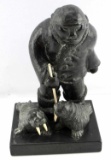 WOLF ORIGINAL INUIT STYLE FIGURE RESIN SCULPTURE