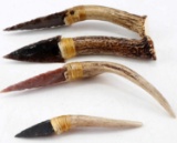 NATIVE AMERICAN HOMAGE FLINT AGATE ANTLER KNIFES