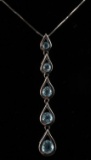 14KT GOLD NECKLACE AND BLUE TOPAZ PENDANT