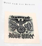 WWII GERMAN 3RD REICH BOOK WITH HITLER EXLIBRIS