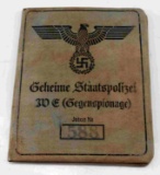 WWII GERMAN THIRD REICH GESTAPO AUSWEIS ID BOOK