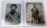 2 CIVIL WAR TINTYPE PHOTOGRAPHS UNION  CONFEDERATE