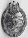 WWII GERMAN PANZER ASSAULT BADGE IN SILVER ZINC