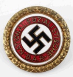 WWII GERMAN THIRD REICH NSDAP GOLDEN PARTY BADGE