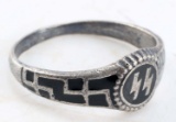 WWII THIRD REICH GERMAN WAFFEN SS SILVER RING