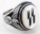 WWII THIRD REICH GERMAN WAFFEN SS SILVER RING