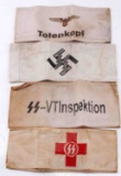 WWII GERMAN THIRD REICH WAFFEN SS ARM BAND LOT 4