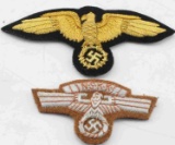 2 WWII GERMAN CHEST EAGLE PATCHES NSKK DIPLOMATIC