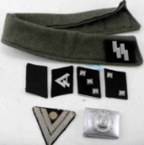 WWII GERMAN THIRD REICH SS LOT COLLAR AND BUCKLE
