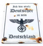 WWII GERMAN THIRD REICH PORCELAIN PROPAGANDA SIGN