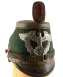 WWII THIRD REICH GERMAN POLICE SHAKO HELMET