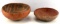 LOT OF 2 PRE COLOMBIAN BOWLS W PINTO BLACK ON RED