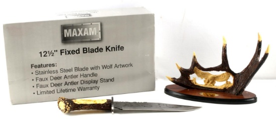 MAXAM EAGLE DECORATIVE FIXED BLADE KNIFE AND STAND