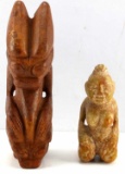 LOT OF 2 CARVED JASPER FIGURES