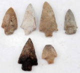 LOT OF 6 ARROWHEAD POINTS SOUTH EAST UNITED STATES