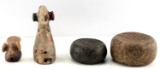 LOT OF FOUR  REPRODUCTION NATIVE STONE ARTIFACTS