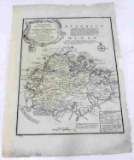 1747 EMAN BOWEN ANTIGUA OR ANTEGO ANTIQUE MAP