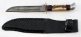 MARBLES TYPE STAG GRIP FIGHTING KNIFE W SHEATH