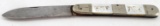 RARE HEBREW INSCRIBED LARGE FOLDING KNIFE PEARL