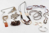 ETHNIC NATIVE SILVER STONE AND BEAD JEWELRY LOT