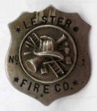 LESTER NEW YORK NO 1 FIRE BRIGADE BADGE