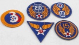 WWII US ARMY AIR FORCE PATCH LOT OF 5