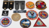 US NAVY 10 PATCH AND 4 SHOULBER BOARD LOT