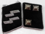 WWII GERMAN 3RD REICH SS OFFICER COLLAR TAB PAIR