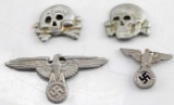 WWII GERMAN 3RD REICH SS VISOR INSIGNIAS LOT OF 2