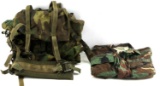 US CAMO MULTICOMPARTMENT RUCKSACK AND BDU SHIRT