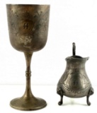 WWII GERMAN THIRD REICH SS GOBLET AND CREAMER