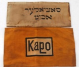 WWII JEWISH GHETTO & KAPO CAMP ARMBAND PAIR