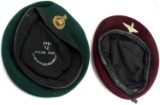 LOT OF 2 BRITISH BERETS ROYAL MARINES & PARACHUTE