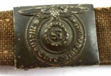 WWII NAZI THIRD REICH SS TROPICAL BELT AND BUCKLE