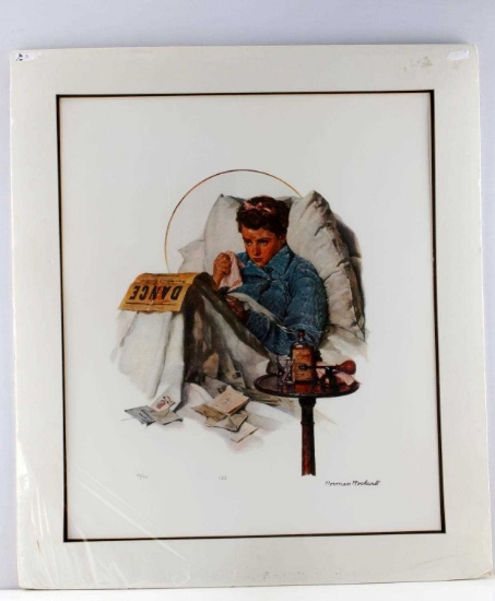 NORMAN ROCKWELL ORIGINAL LITHOGRAPH THE COLD