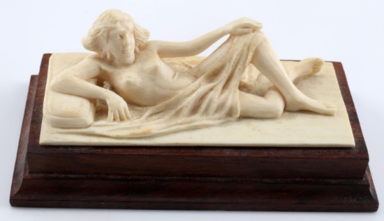 ANTIQUE DOCTORS LADY NUDE IVORY MEDICAL RECLINING