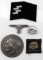 WWII GERMAN GOERING MEDALLION & UNIFORM INSIGNIA