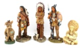 GROUP OF SIX NATIVE AMERICAN INDIAN FIGURINES