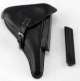 WWII GERMAN LUGER LEATHER HOLSTER W MAGAZINE 1940